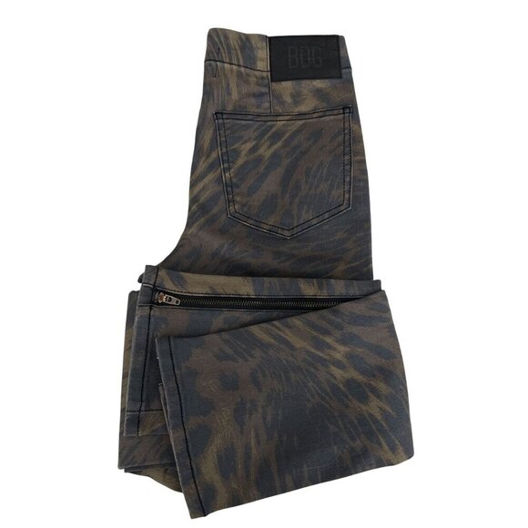 Urban Outfitters BDG High Rise Skinny Pants Leopard Print Zip Hem Women 26 NWT - Picture 6 of 16